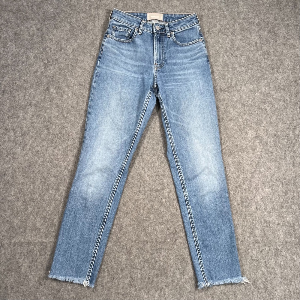 Everlane Medium Wash Classic Blue Denim The Curvy Cheeky‎ Jeans Women's Size 24